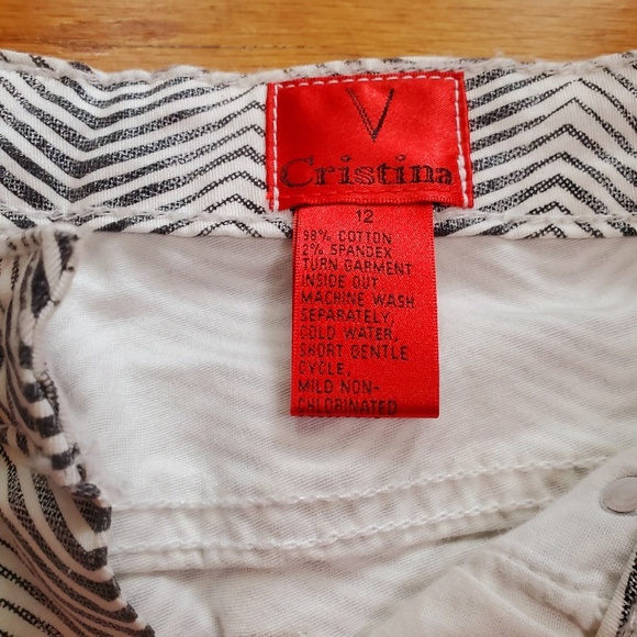 V Cristina silver striped Jean's size 12 - Picture 4 of 7